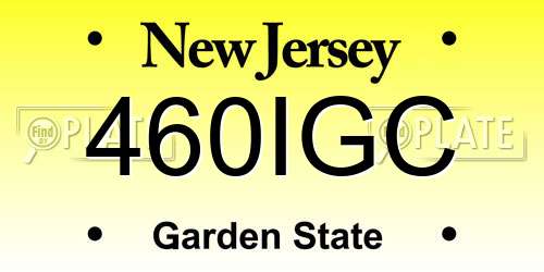 460IGC New Jersey License Plate