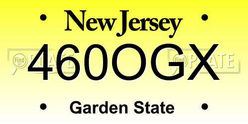460OGX New Jersey License Plate
