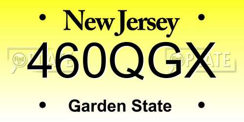 460QGX New Jersey License Plate
