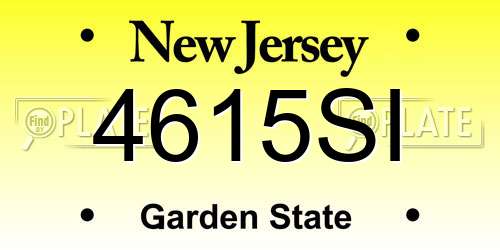 4615SI New Jersey License Plate