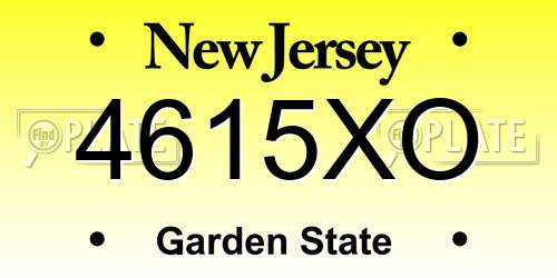 4615XO New Jersey License Plate