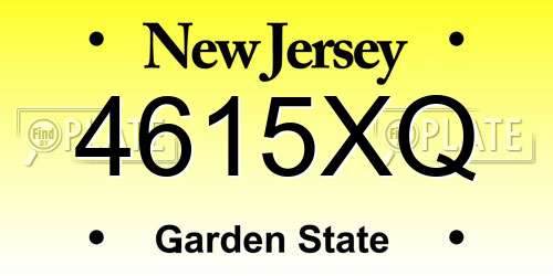 4615XQ New Jersey License Plate