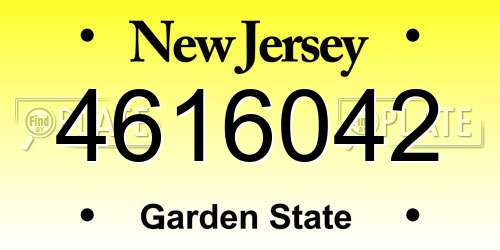 4616042 New Jersey License Plate