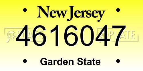 4616047 New Jersey License Plate