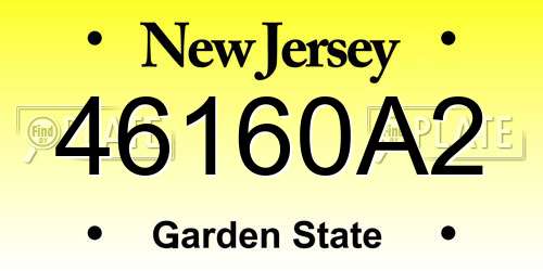 46160A2 New Jersey License Plate