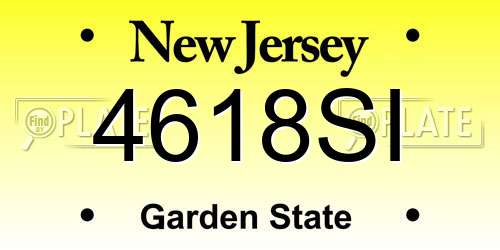 4618SI New Jersey License Plate