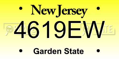 4619EW New Jersey License Plate