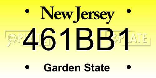 461BB1 New Jersey License Plate