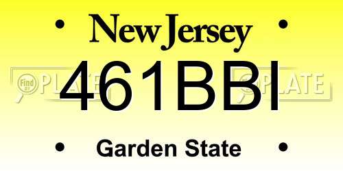 461BBI New Jersey License Plate