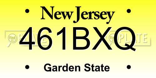 461BXQ New Jersey License Plate