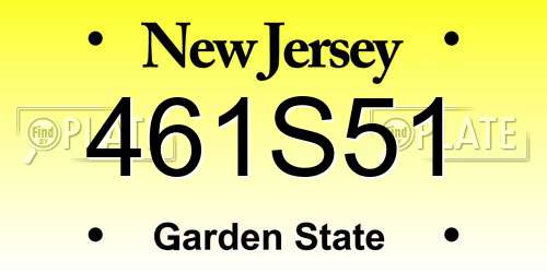 461S51 New Jersey License Plate