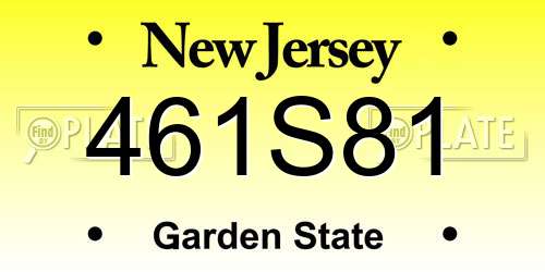 461S81 New Jersey License Plate