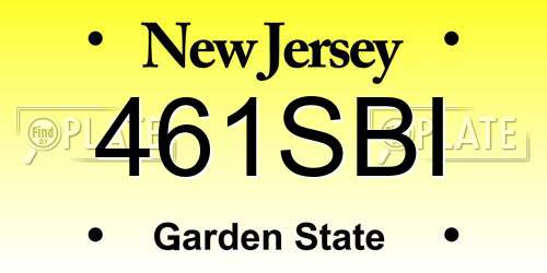 461SBI New Jersey License Plate