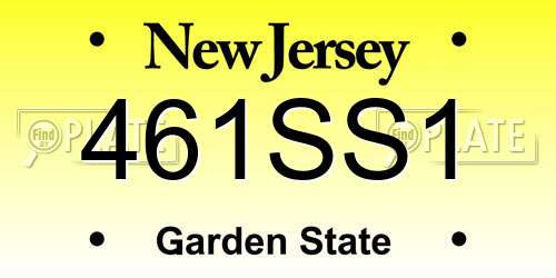 461SS1 New Jersey License Plate