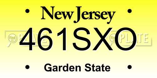 461SXO New Jersey License Plate