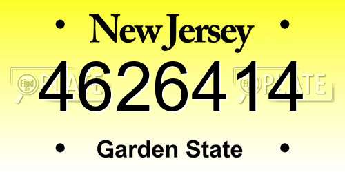4626414 New Jersey License Plate