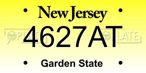 4627AT New Jersey License Plate