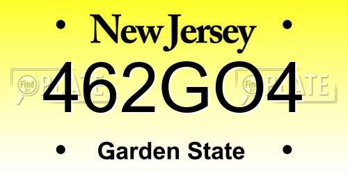 462GO4 New Jersey License Plate