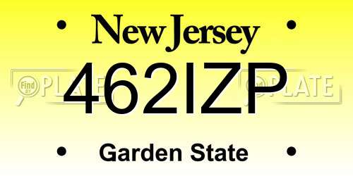 462IZP New Jersey License Plate