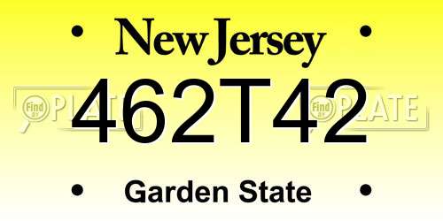 462T42 New Jersey License Plate
