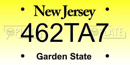 462TA7 New Jersey License Plate