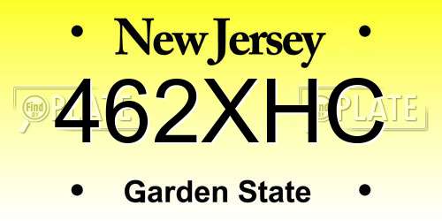 462XHC New Jersey License Plate