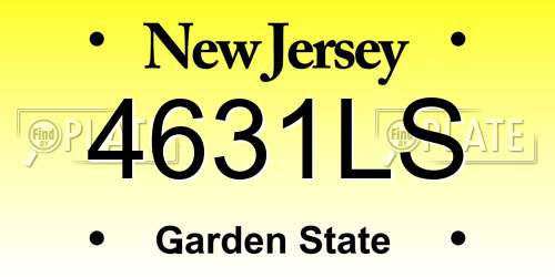4631LS New Jersey License Plate