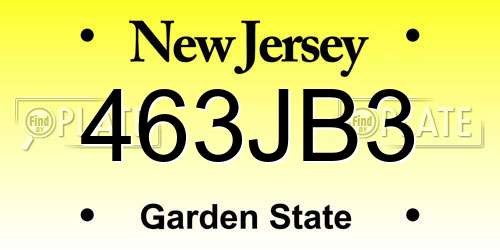 463JB3 New Jersey License Plate