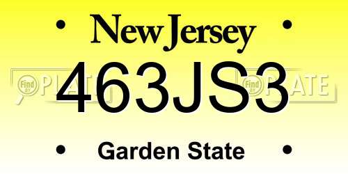 463JS3 New Jersey License Plate
