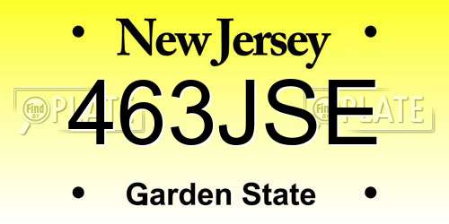 463JSE New Jersey License Plate
