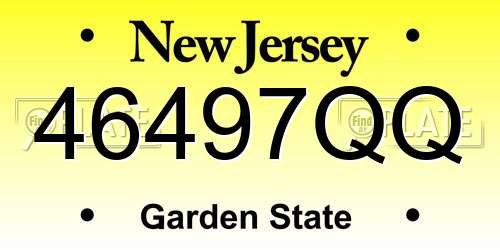 46497QQ New Jersey License Plate