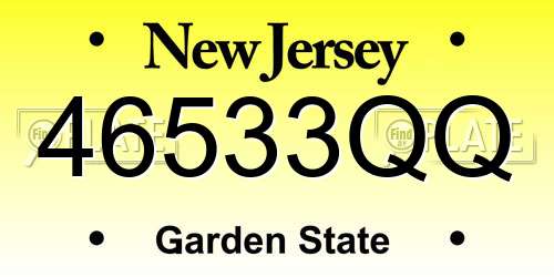 46533QQ New Jersey License Plate