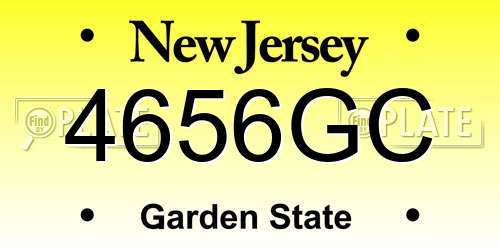 4656GC New Jersey License Plate