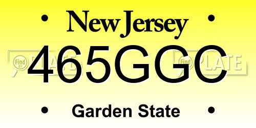 465GGC New Jersey License Plate