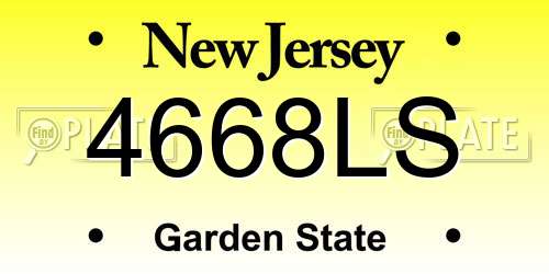 4668LS New Jersey License Plate
