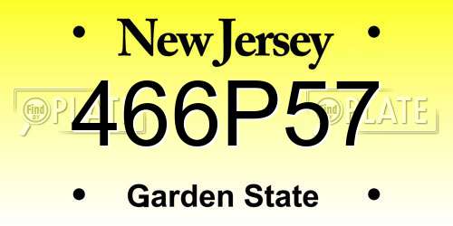 466P57 New Jersey License Plate