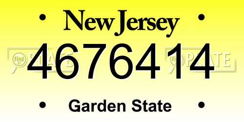 4676414 New Jersey License Plate