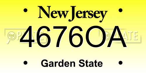 4676OA New Jersey License Plate
