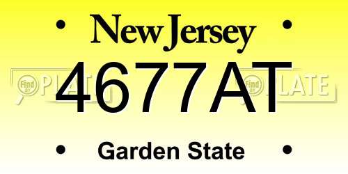 4677AT New Jersey License Plate