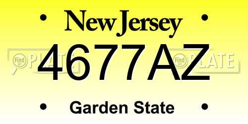 4677AZ New Jersey License Plate
