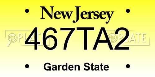 467TA2 New Jersey License Plate