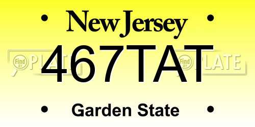 467TAT New Jersey License Plate