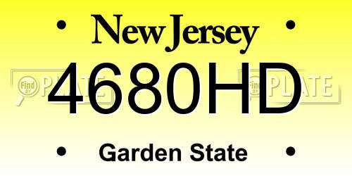 4680HD New Jersey License Plate