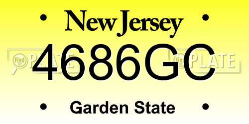4686GC New Jersey License Plate