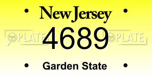 4689 New Jersey License Plate