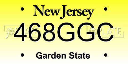 468GGC New Jersey License Plate