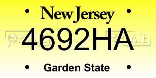 4692HA New Jersey License Plate