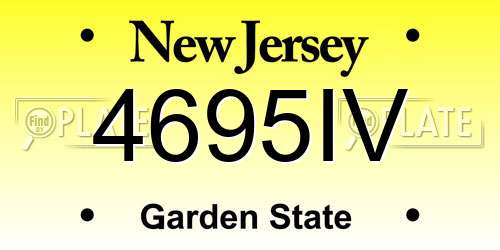 4695IV New Jersey License Plate