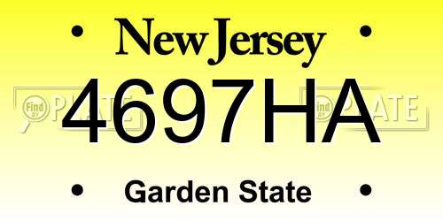4697HA New Jersey License Plate