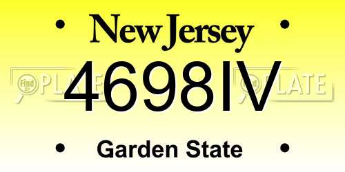 4698IV New Jersey License Plate